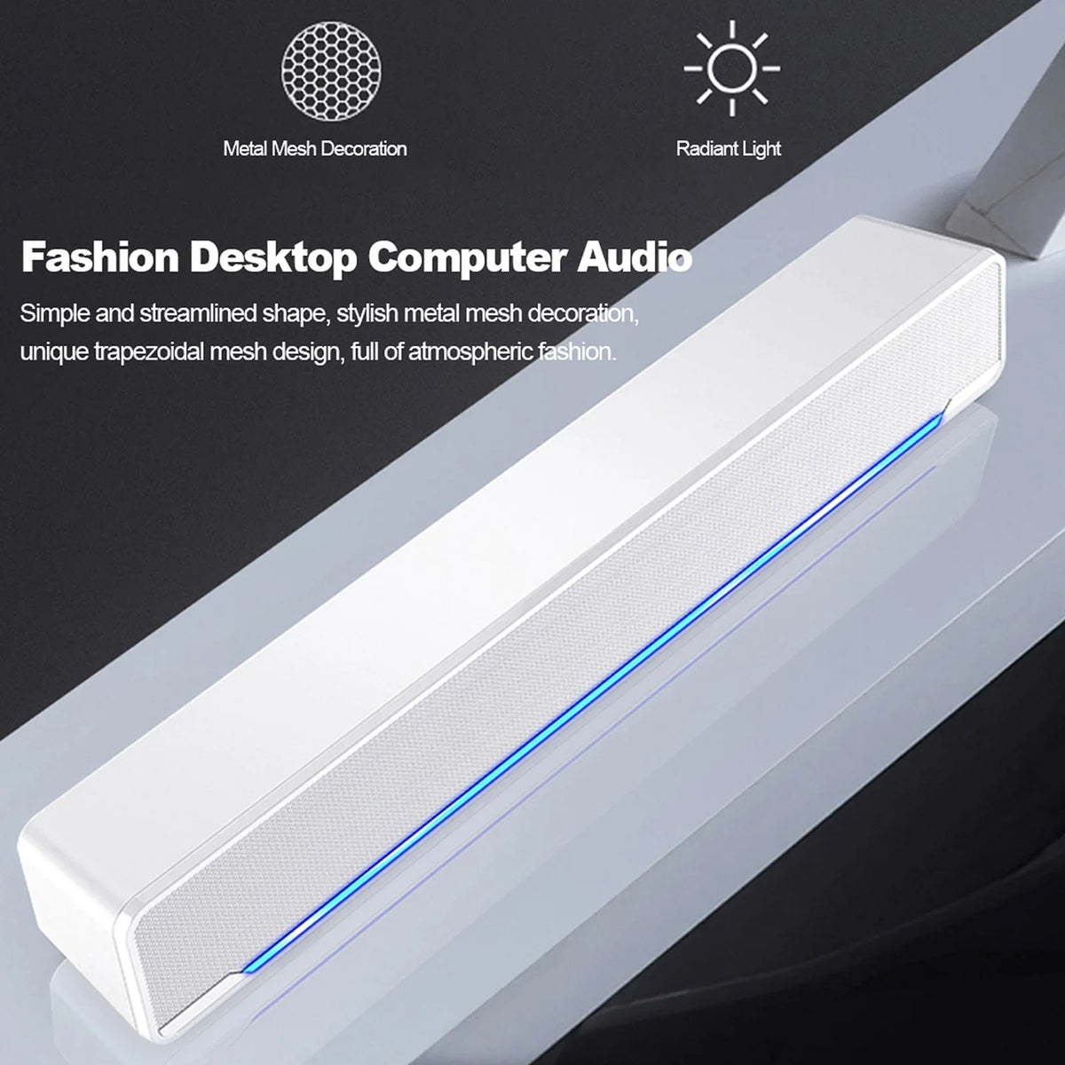 Andoer V-196  Wired Computer Speaker Bar Stereo Subwoofer Powerful  Player Bass Surround Sound Box 3.5mm Audio Input for  Laptop Smartphone Tablet MP3 MP4