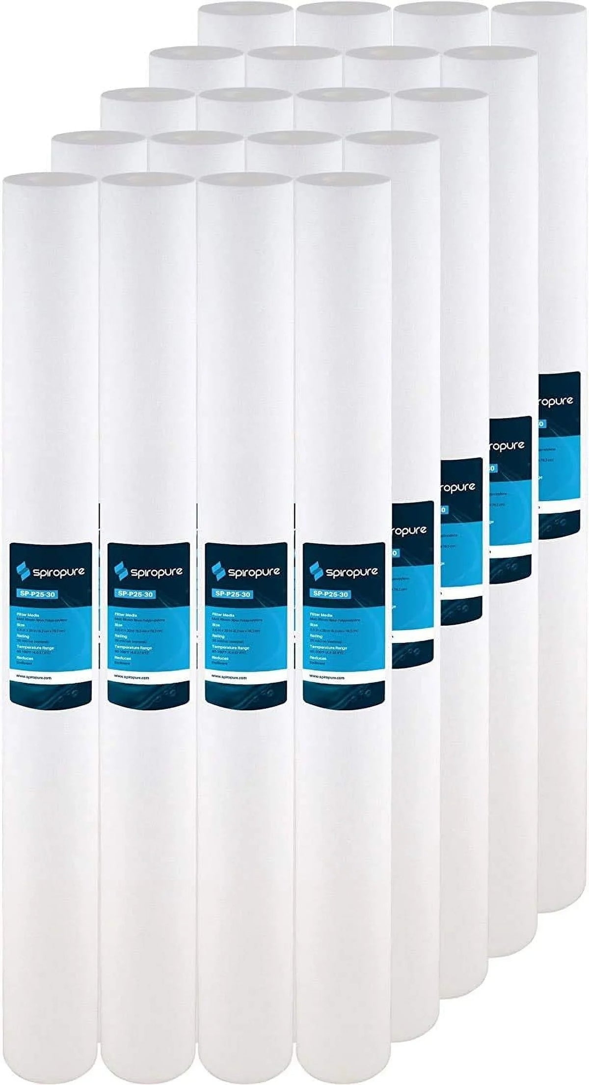 25 Micron Spun -Blown Polypropylene Sediment Water Filter Cartridge -25-3025 P25-30 155224-43 (Case Of 20)