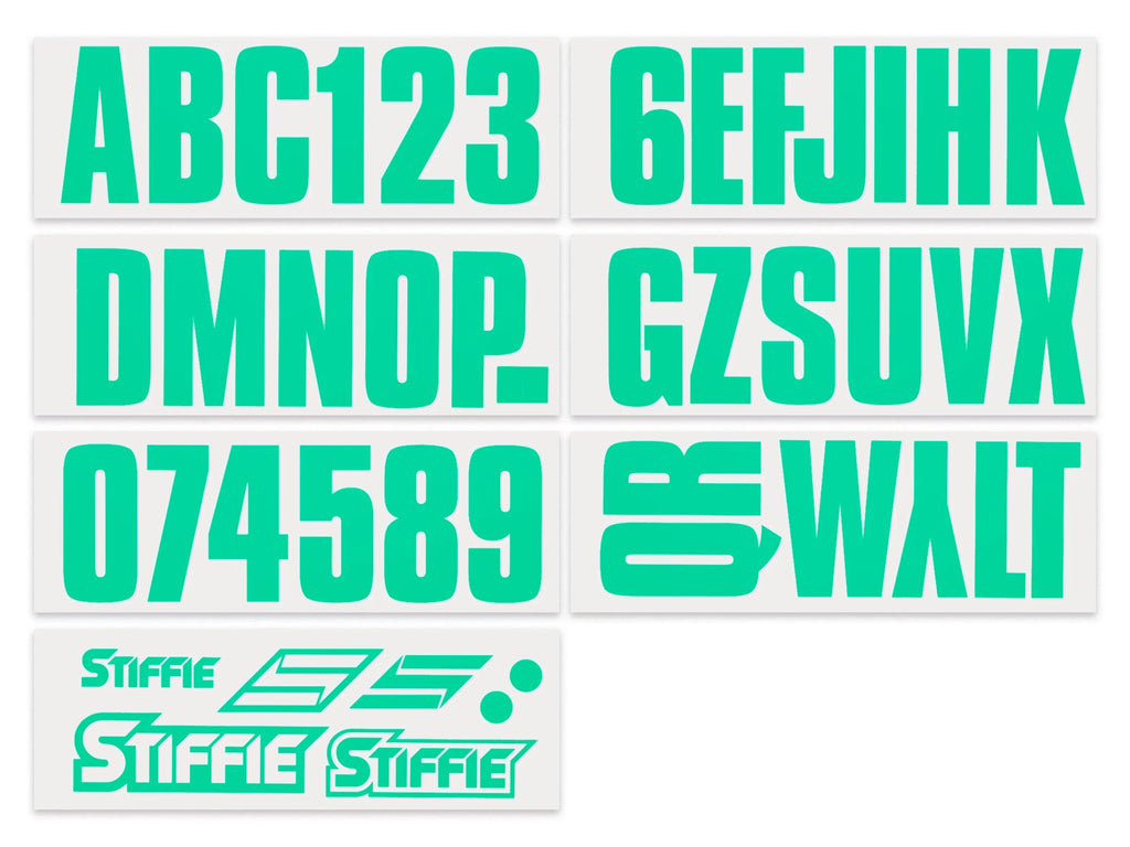 Uniline SeaFoam Green 3" Alpha-Numeric Identification Custom Kit Registration Numbers & Letters Marine Stickers Decals for Boats & Personal Watercraft