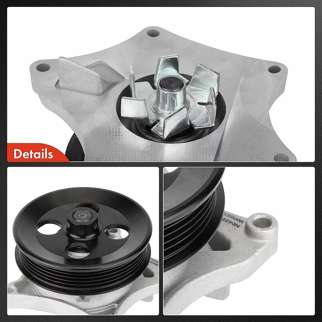 A-Premium Engine Water Pump with Gasket & Pulley Compatible with Chevrolet Equinox 2018-2021 Malibu 2016-2022 Spark Cruze  Terrain Buick Encore