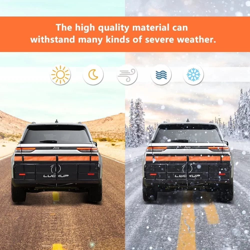 Trailer Hitch Cargo Bag Hitch Cargo Carrier Bag 20 Cubic Feet 100% Waterproof Include 6 Reinforced Straps Reflective Strip Design, Fits All Vehicles with Steel Cargo Basket, 59Lx24Wx24H,560L