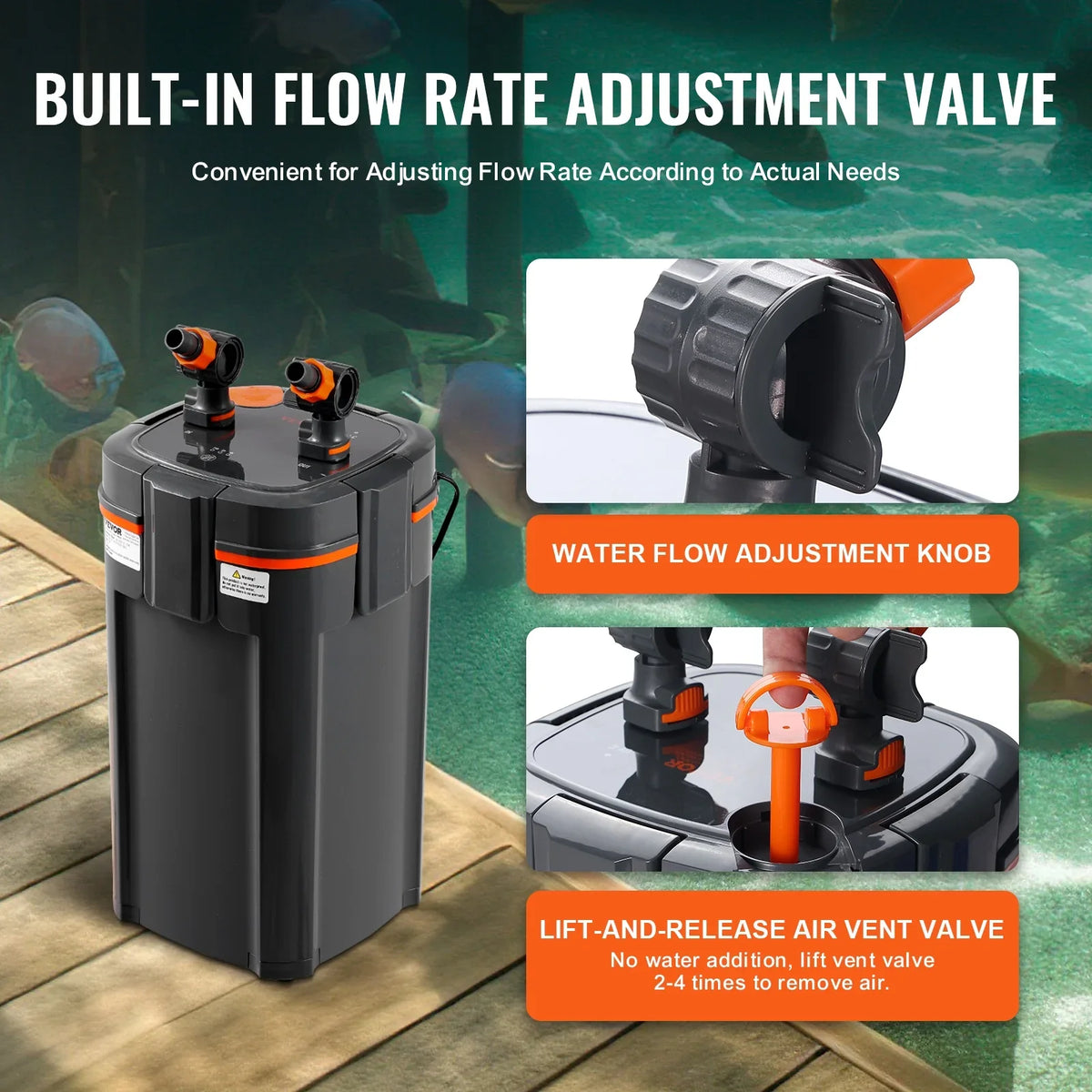 25w  Lamp 235 Gallon Aquarium Canister Filter Fish Tank Quiet