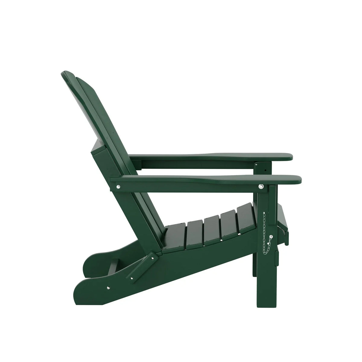 Classic Outdoor Patio Folding Poly Adirondack Chairs (Set of 4), Dark Green