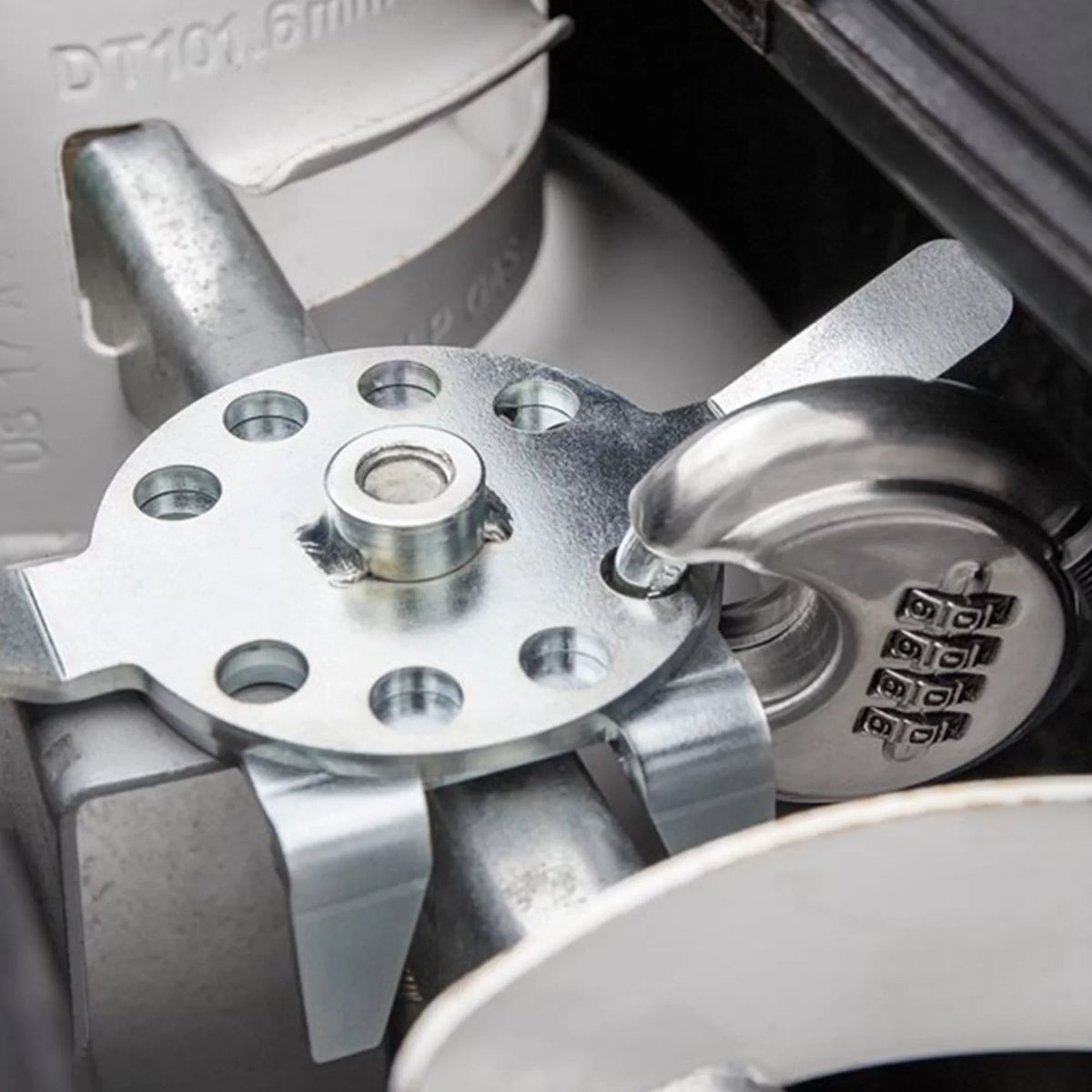 Camco Camper/ Double Propane Tank Locking Device | Features a Combination Lock for Keyless Access & Heavy-Duty Steel Design (40590)
