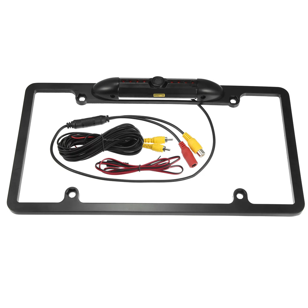 12V 480P Universal Wide Angle Backup License Plate Backup Camera Vision Rear View Camera for Car IP68 Waterproof