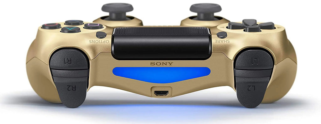 Pre-Owned Sony Dual Shock Gold Gaming Controller For PS4 Console + Wireless Black Chatpad for PS4 Controller   Bundle. (Refurbished: Like New)
