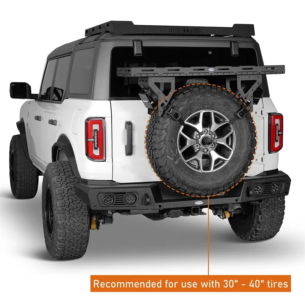 Hooke Road Spare Tire Utility Basket Fit 1976-2024 Jeep Wrangler     Ford Bronco