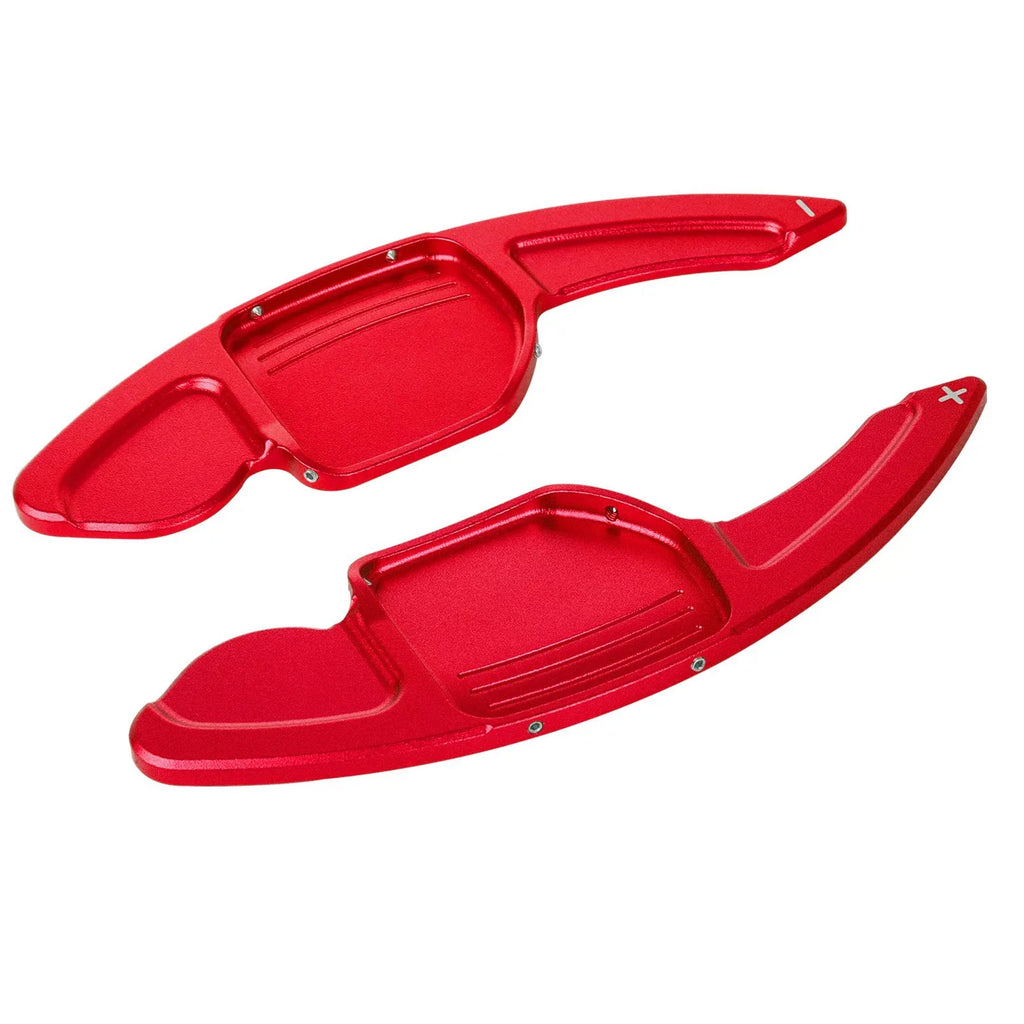 Xotic Tech Steering Wheel Paddle Shifter Cover Trim,  Aluminum Alloy, Compatible With Audi A3 A4 A5 A6 A7 A8 S3 S4 S5 S6 S7 S8 RS3 RS6 Q3 Q5 SQ5 Q7 (Red)
