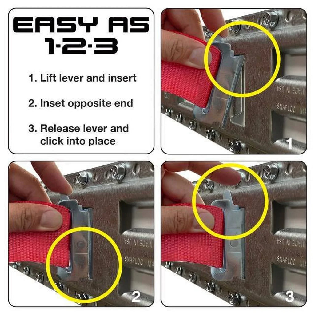 '- Fast-Track E-Track 8 Inch 4-Pack  Galvanized Steel Horizontal Vertical, Logistic Tie-Down for Pickups, Trucks, Trailers
