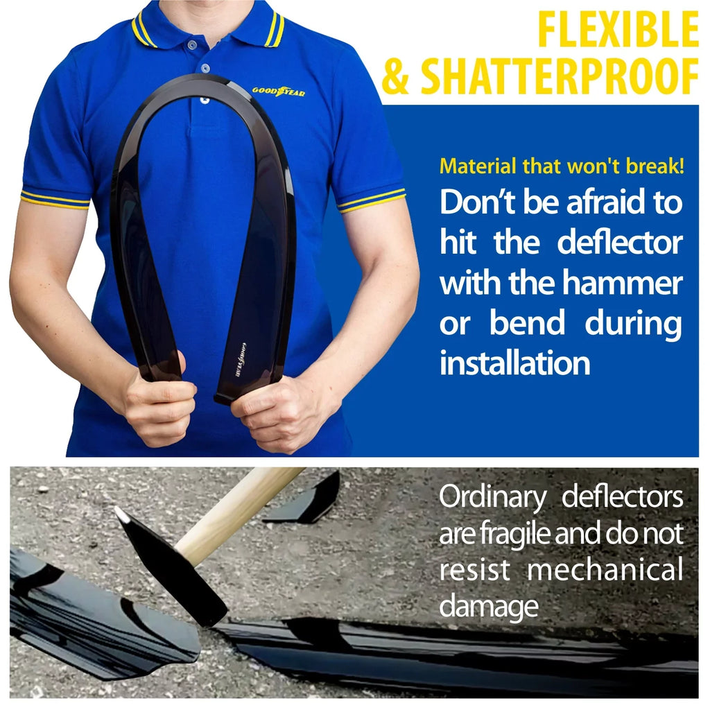 Goodyear Shatterproof in-Channel Window Deflectors for Subaru  Crosstrek 2018-2023/Impreza Hatchback 2017-2023, Rain Guards, Window Visors for Cars, Vent Deflector, Car Accessories, 4 pcs - GY003477