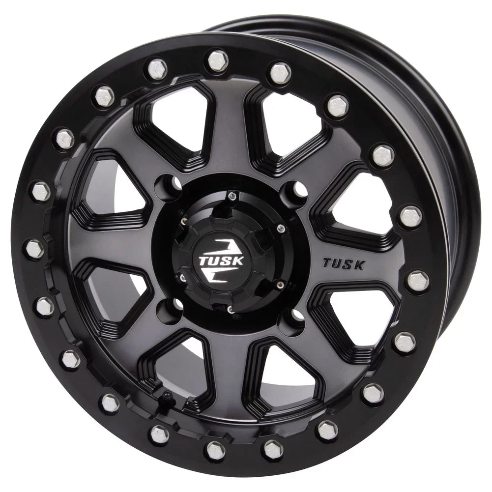 4/137 Tusk Uinta Beadlock Wheel 14x7 4.0 + 3.0 Gunmetal/Black For Can-Am Defender HD10 Pro  2020-2022