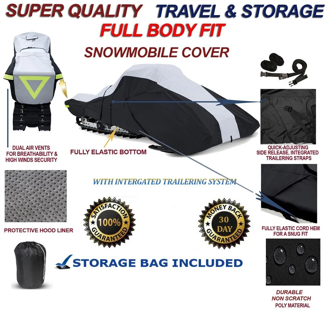 600 Denier Full Fit Snowmobile Travel and Storage Cover Compatible for the 2014-2015 Ski Doo Bombardier Model    900 Snowmachine Sled.