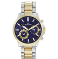 45mm Montres Carlo Men's Fashion Quartz Metal Band Sports Dress Luxury Watch (Two Tone/Blue)