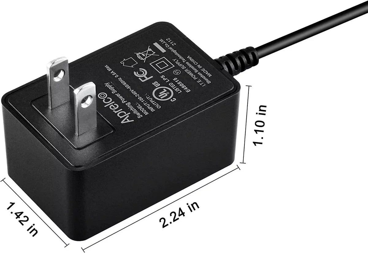 Aprelco  Listed  /  Adapter Compatible with Fostex -12T -12 Power Supply Cord Cable  Wall Home Charger Input: 100 - 240  50/60Hz Worldwide Voltage Use Mains