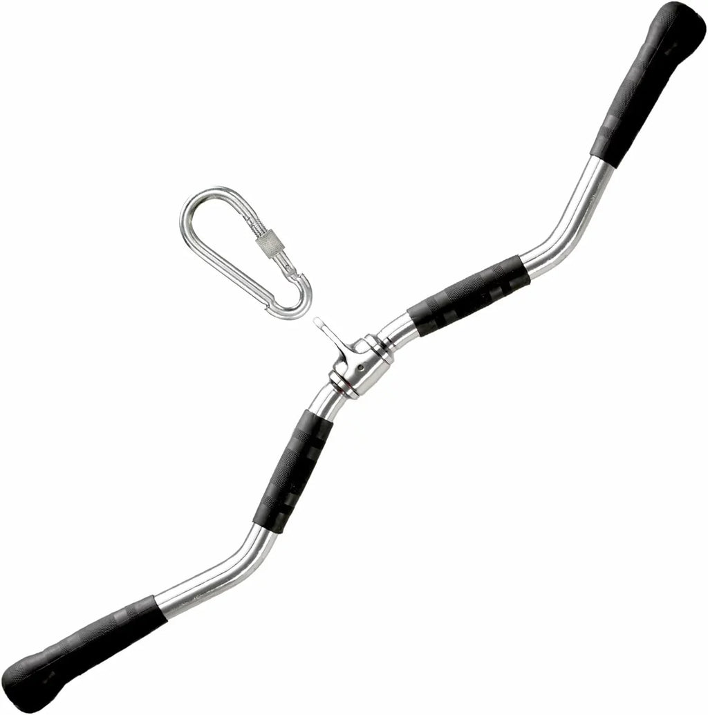 Yes4All Wide Grip  Pull Down Bar Attachments with Rubber Handles/Curl  Pulldown Attachment for Gym Equipment, Press Down Bar/Cable Attachment Rubber Handgrips
