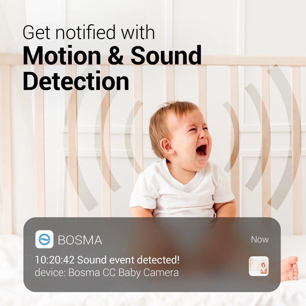 Bosma CapsuleCam Pro Baby Monitor, Indoor Security Camera with Phone app, 1080p  WiFi Camera with 2 Way Audio, 162° Super Wide Angle, Color Night Vision, Motion & Sound Detection, Free Local Storage