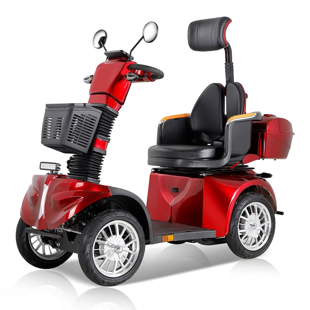 Fat tire scooter with comfortable seat and adjust seat and front handle 800W Powerful 4-Wheel Eletric Scooter