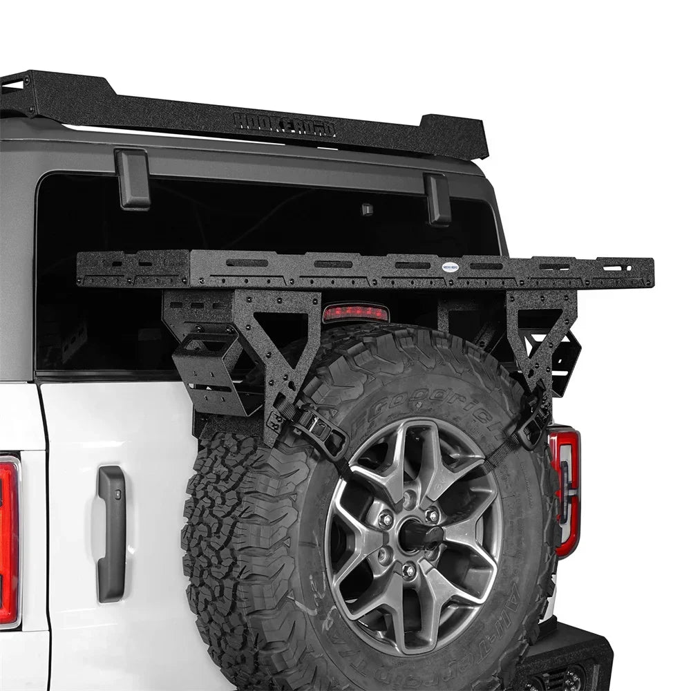 Hooke Road Spare Tire Utility Basket Fit 1976-2024 Jeep Wrangler     Ford Bronco