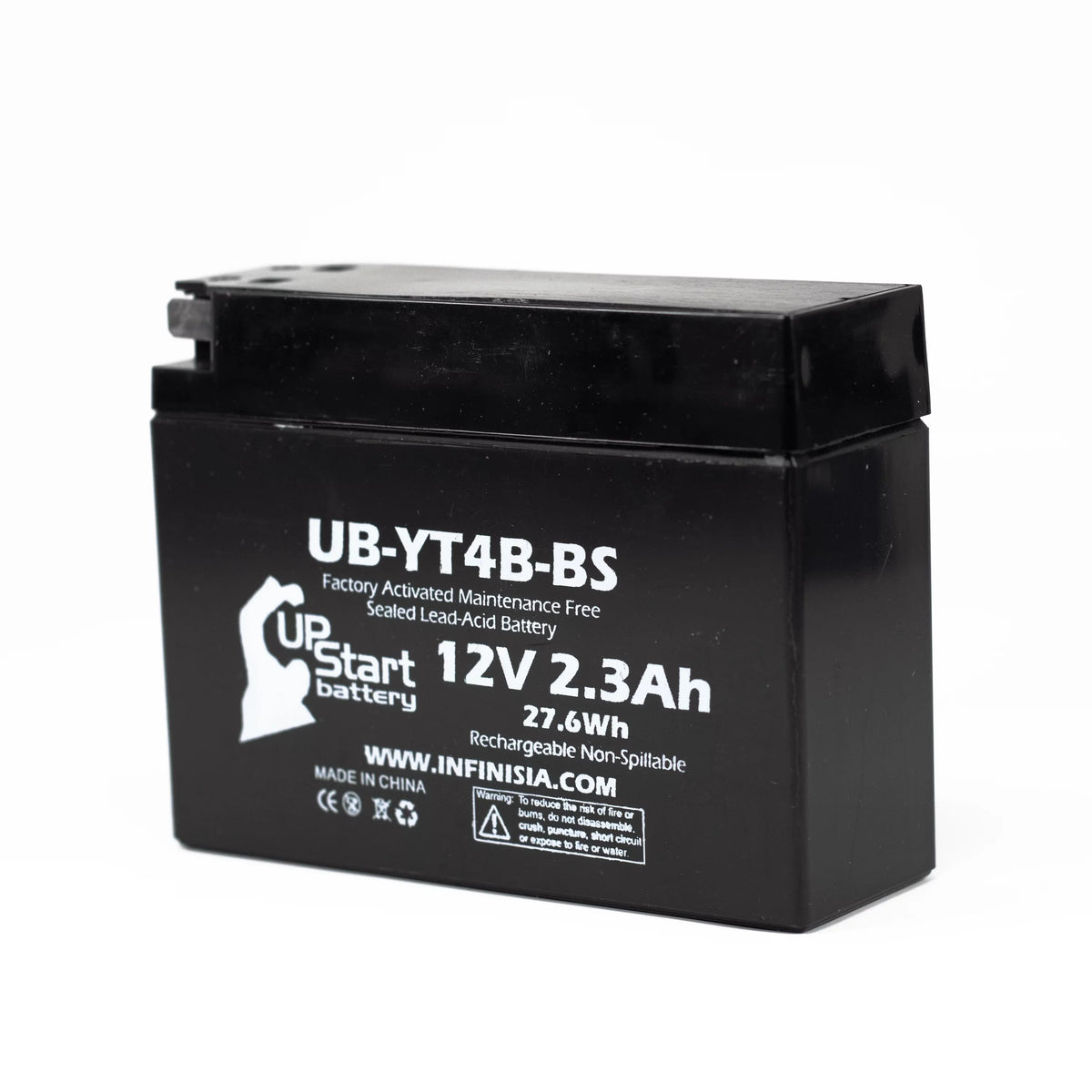 5-Pack UpStart Battery Replacement for 2015 Yamaha TTR110E 110CC Factory Activated, Maintenance Free, Motorcycle Battery - 12V, 2.3Ah, -YT4B-