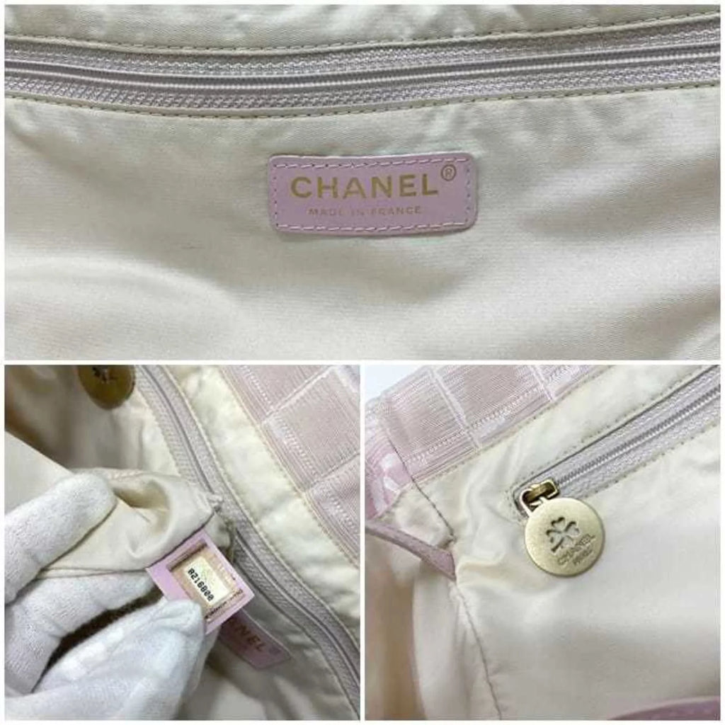 Pre-Owned Chanel  Pink New Line A15991 Nylon Leather 8216800  Coco Mark Tra Ladies (Good)