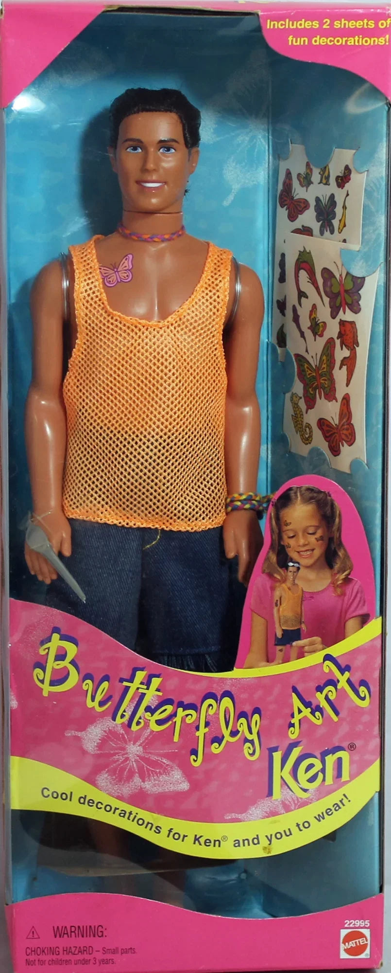 1998 Butterfly Art Ken Barbie, , (22995) Non-Mint Box