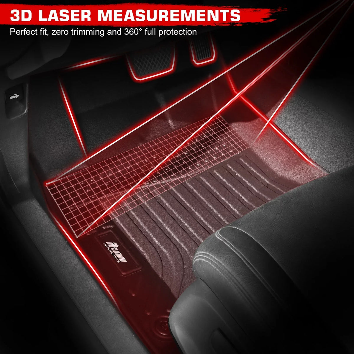 Ikon Motorsports 3D  Floor Mats + Trunk Mat Compatible with 2023-2024  X1 U11 Black All Weather Waterproof Anti-Slip Floor Liners Full Set Car Interior Accessories Rear Trunk Tray Cargo Mats 4PC