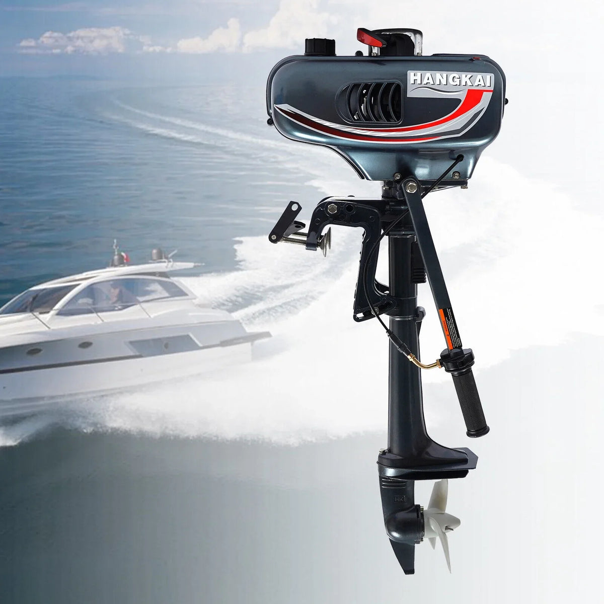 2-Stroke 3.5HP Outboard Motor Fishing Boat Petrol Engine  System 10 Km / H