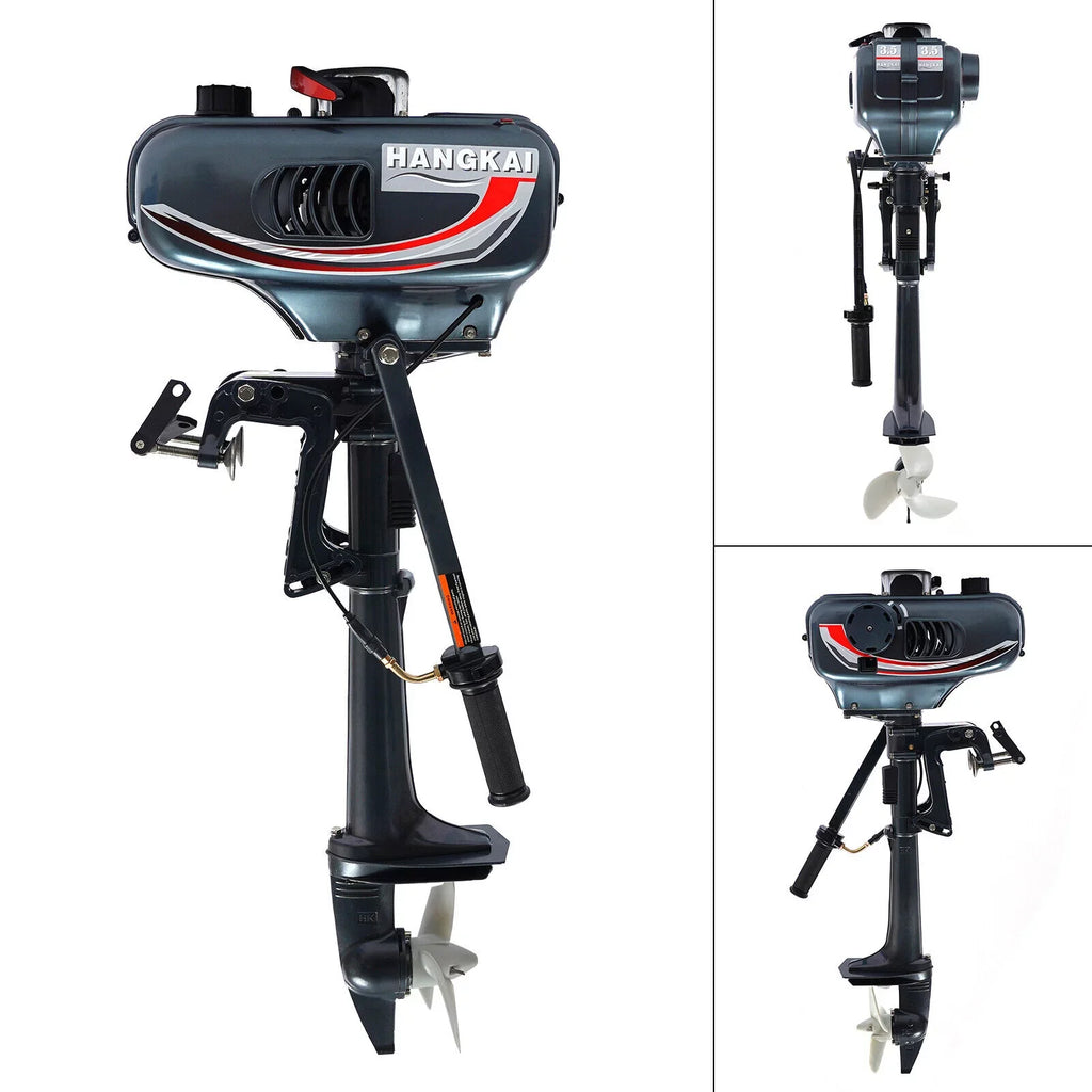 2-Stroke 3.5HP Outboard Motor Fishing Boat Petrol Engine  System 10 Km / H
