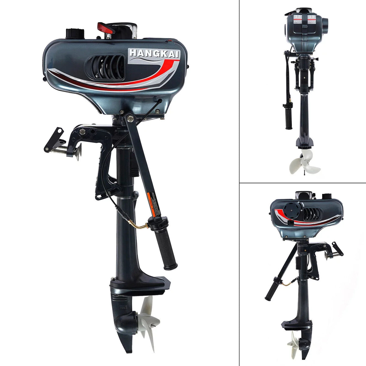 2-Stroke 3.5HP Outboard Motor Fishing Boat Petrol Engine  System 10 Km / H