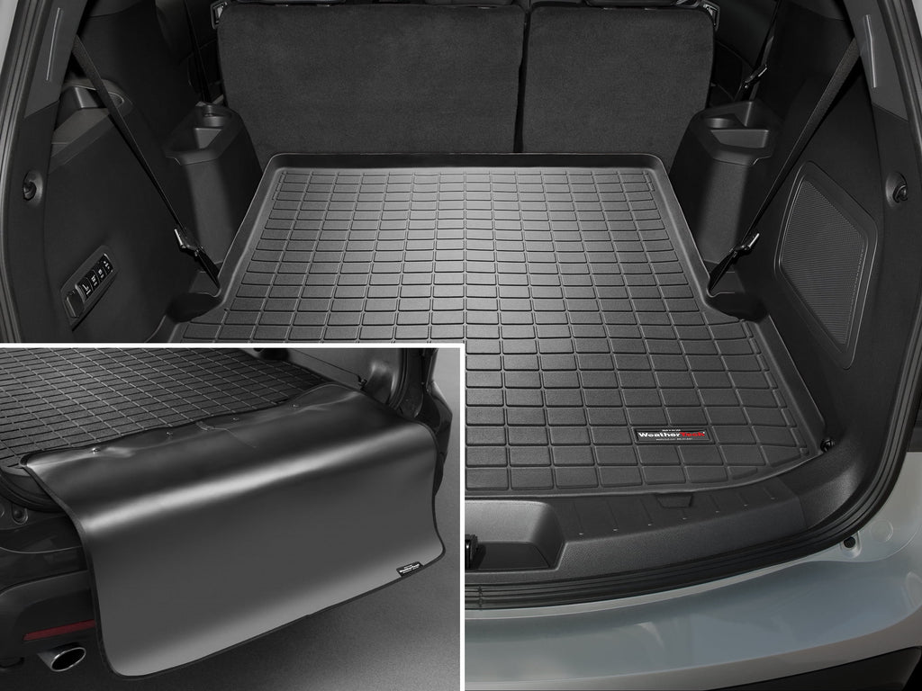 WeatherTech Cargo Trunk Liner with Bumper Protector compatible with 2011-2019 Ford Explorer - Behind 2nd Row Seating With Bumper Protector, Black