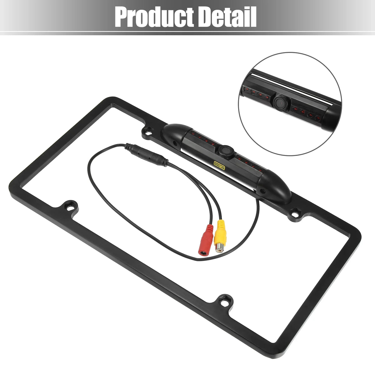 12V 480P Universal Wide Angle Backup License Plate Backup Camera Vision Rear View Camera for Car IP68 Waterproof