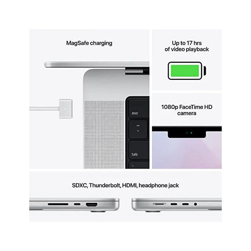 Restored Apple MacBook Pro (14-inch, Apple M1 Pro chip with 8 core  and 14 core , 16GB , 512GB ) - Silver (Refurbished)