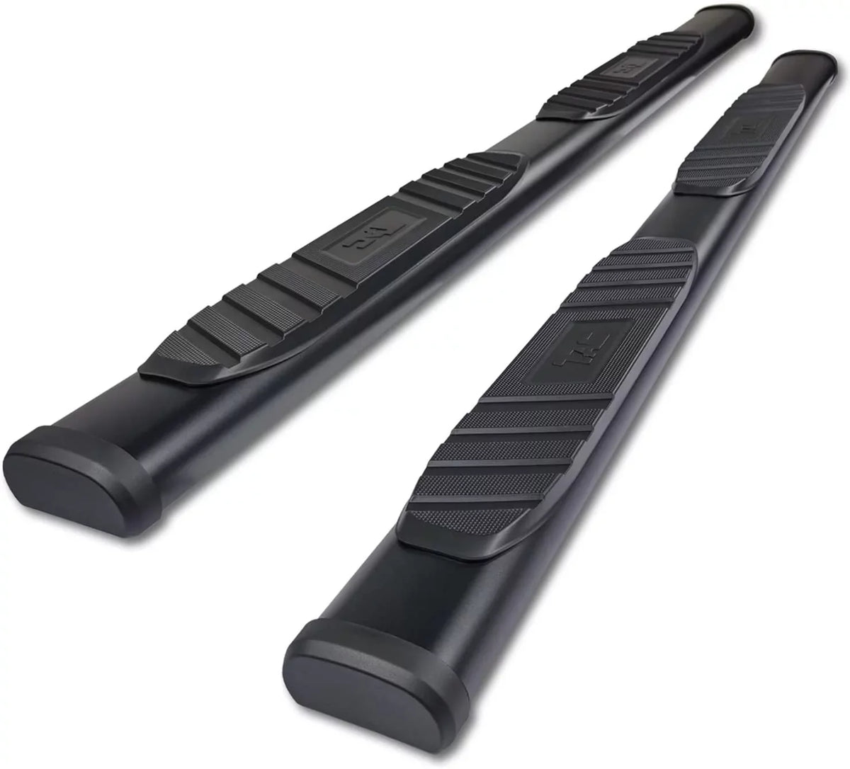 5" Side Steps Fits 2005-2024 Nissan Frontier Crew Cab Truck Pickup 5” Aluminum Texture Black Step Rails Nerf Bars Off-Road Accessories 2Pcs