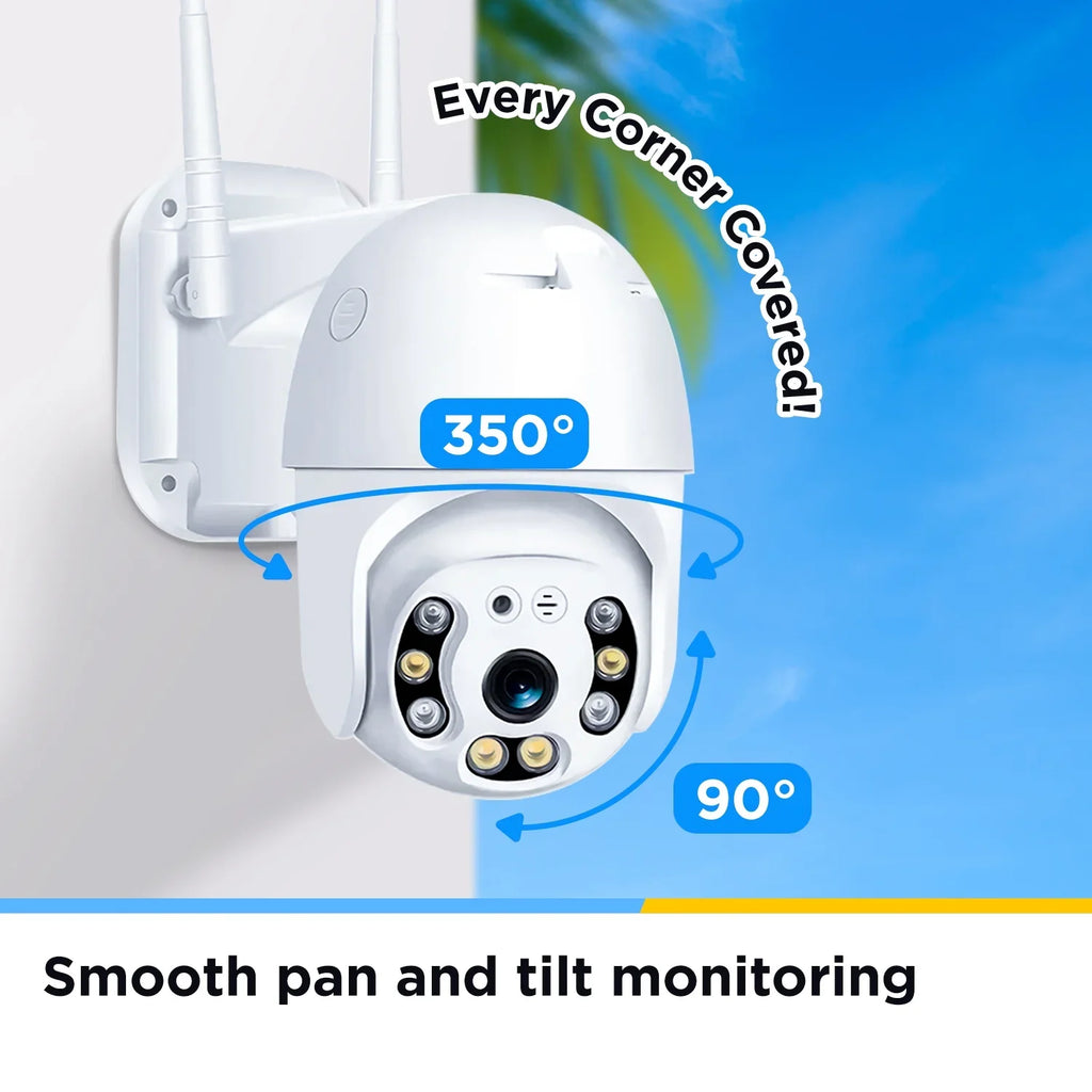 2k Security Camera, WiFi Camera with Outdoor Night Vision, Waterproof Camera for Home Security System, 3mp Ultra Hd With 360 Alarm