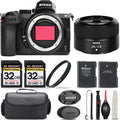 Nikon Z5 Mirrorless with 28mm f/2.8 Lens + 64GB Storage +  Filter + Extra Backup Battery + Case + Cleaning Kit - International Version