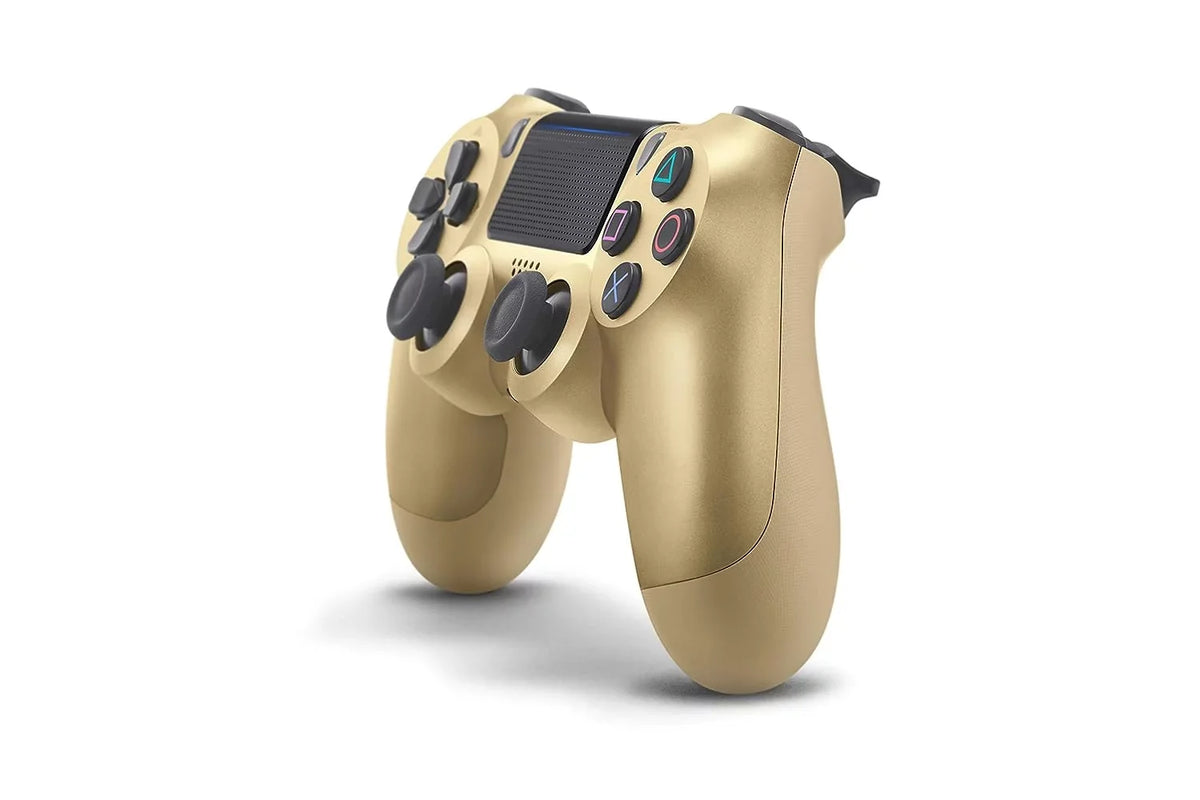 PlayStation 4 DualShock Wireless Controller Bundle - Gold Blue - With Earbuds Like New with