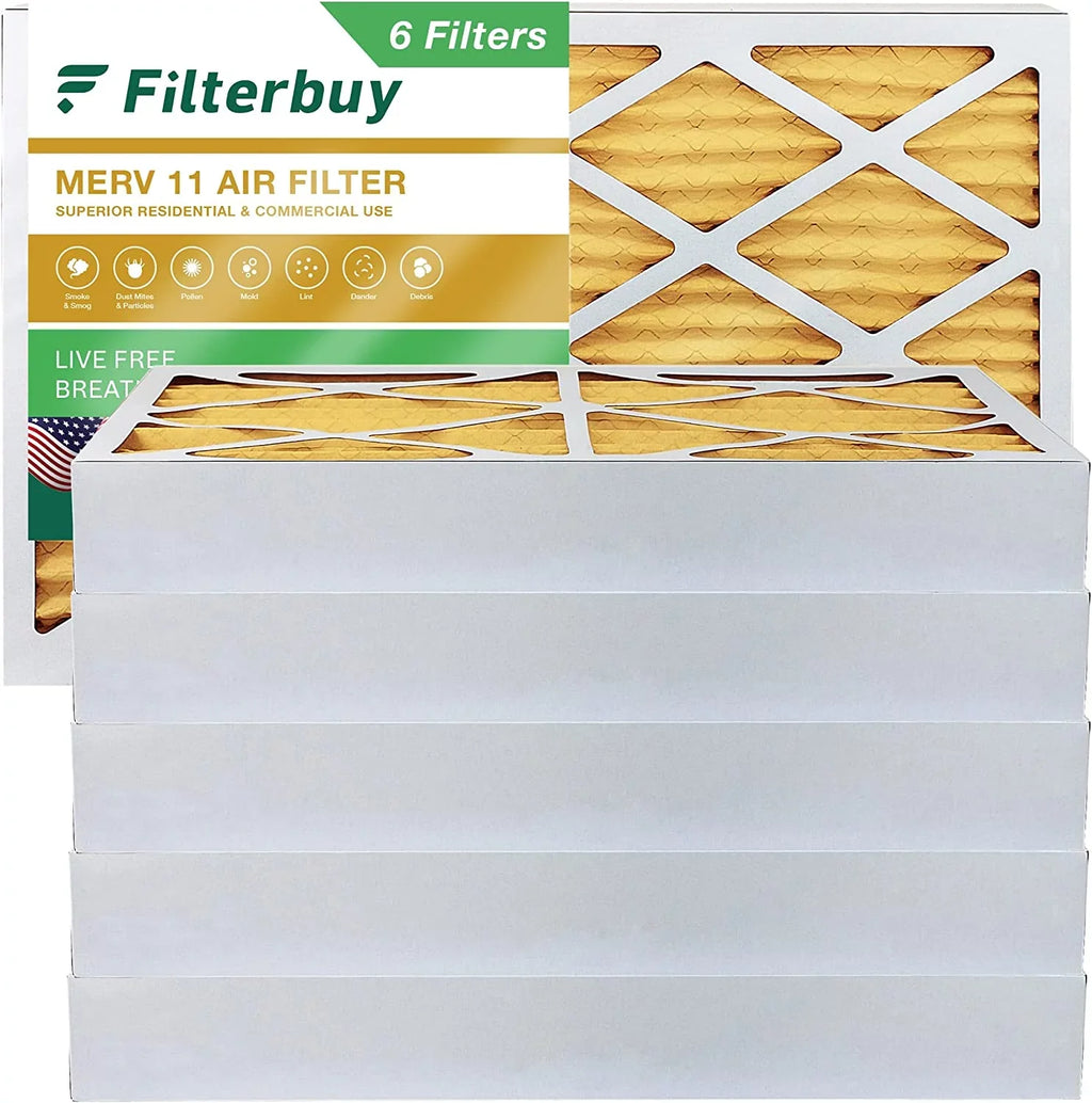 Filterbuy 10x18x4  11 Pleated   Furnace Air Filters (6-Pack)