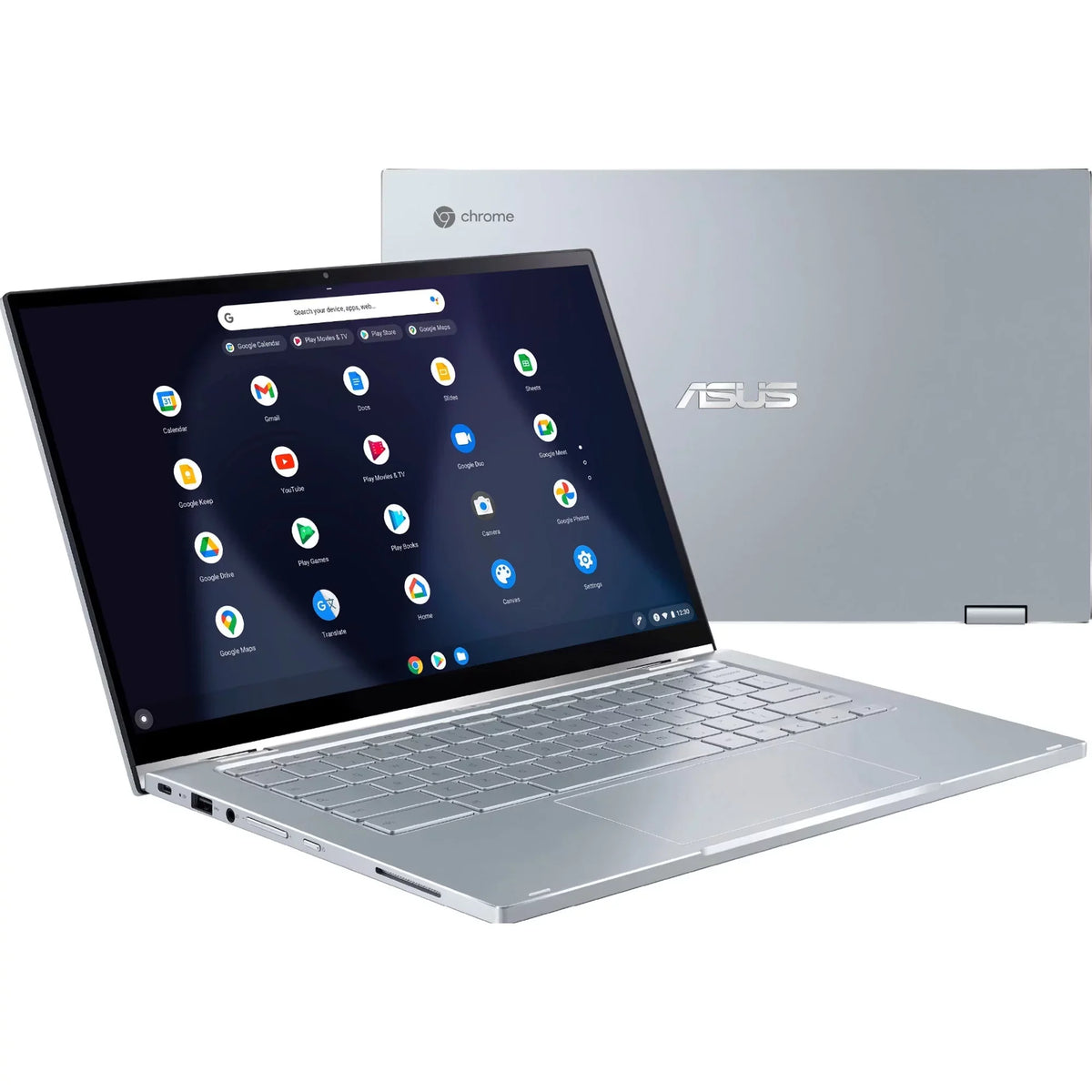 Chromebook Flip C433 14 2-in-1 Business Laptop 14"   Touchscreen Intel Core M3-8100Y Processor 8GB DDR4 64GB eMMC + 256GB  Card Intel  Graphics 615 -C Webcam Chrome  Silver