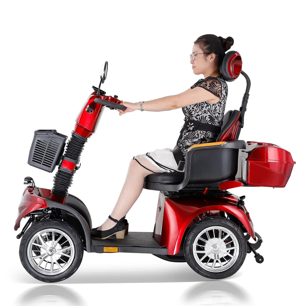 Fat tire scooter with comfortable seat and adjust seat and front handle 800W Powerful 4-Wheel Eletric Scooter