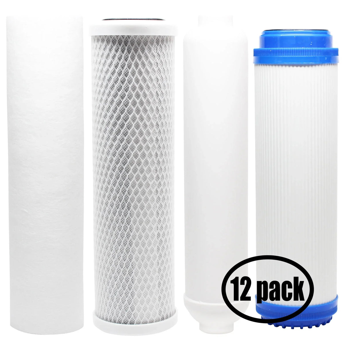 12-Pack Replacement for Filter Kit for Aquasafe Maximus   System - Includes Carbon Block Filter,  Sediment Filter,  Filter & Inline Filter Cartridge - Denali Pure Brand