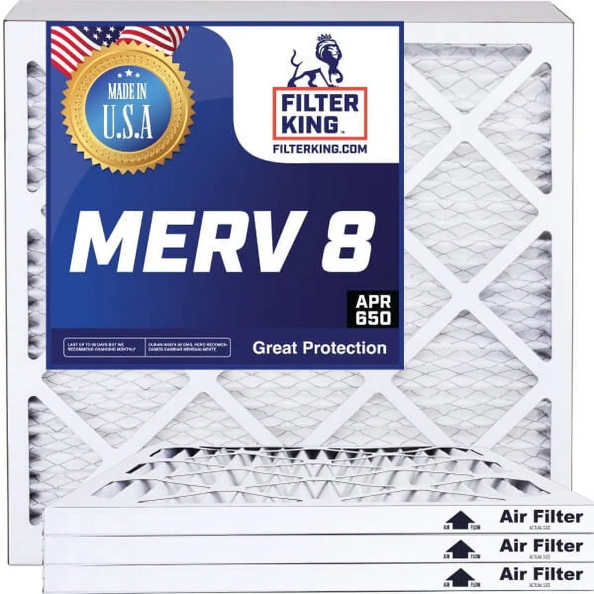 Filter King 9.5x20x1a Air Filter | 4- |  8  Pleated A/C Furnace Filters |    | Actual Size: 9.5 x 20 x .75"