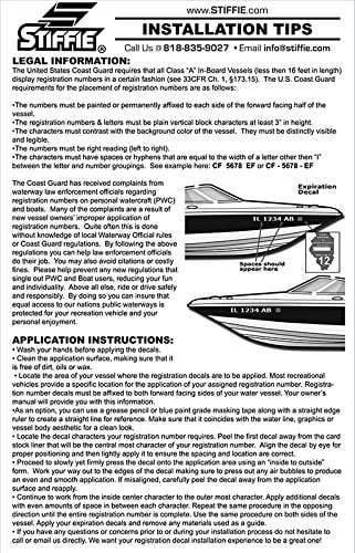 Uniline SeaFoam Green 3" Alpha-Numeric Identification Custom Kit Registration Numbers & Letters Marine Stickers Decals for Boats & Personal Watercraft