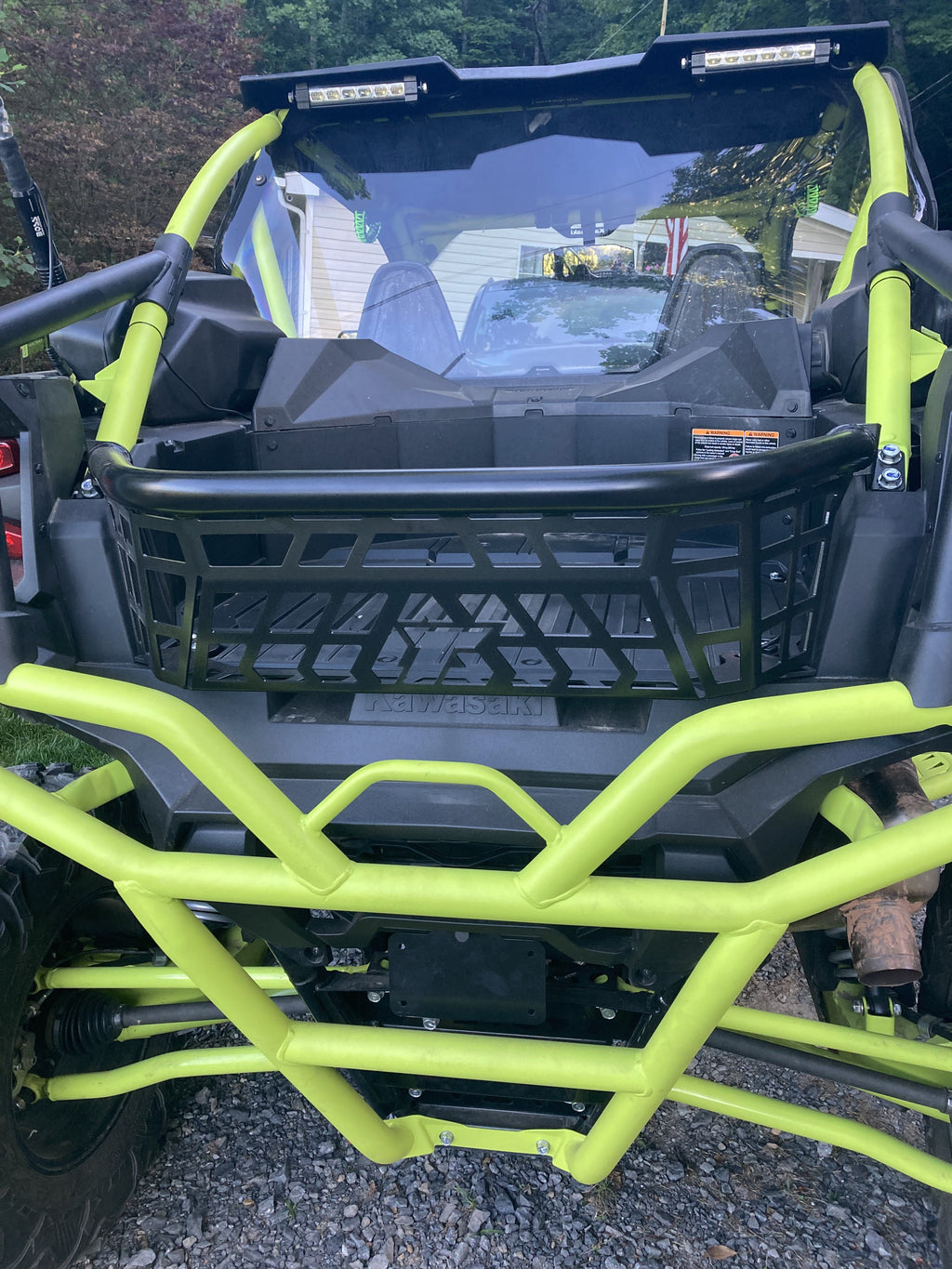 Kojem Cargo Barricade for 20 21 22 23 Kawasaki Teryx  1000 Luggage Rack Steel Bed Enclosure Tailgate Black Powder Coated