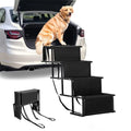 Sunb Foldable Pet Stairs Ramp,Metal Frame Portable 4 Steps Nonslip Stairs,Lightweight for High Beds,Trucks,,Car
