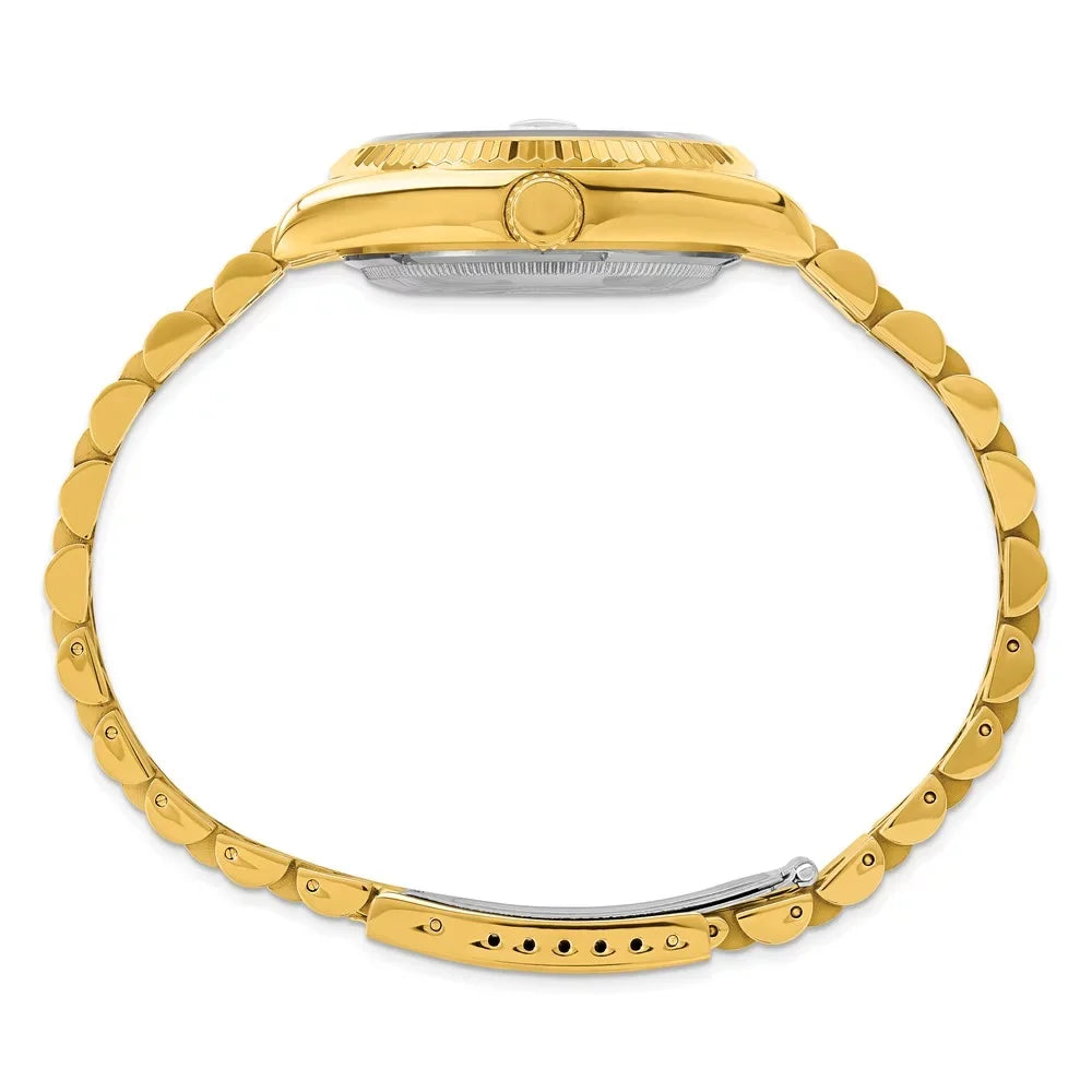 Charles-Hubert- Paris Mens Gold-Plated Stainless Steel Quartz Watch #3635-