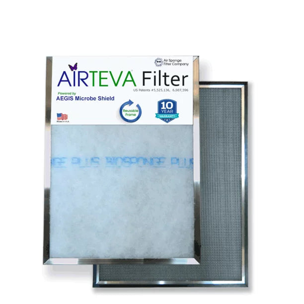 Airteva , Furnace Filter With (1) Biosponge Plus Replacement Pad (14 X 20 x 1) Actual Size: 13 1/2 x 19 1/2 x 3/4"