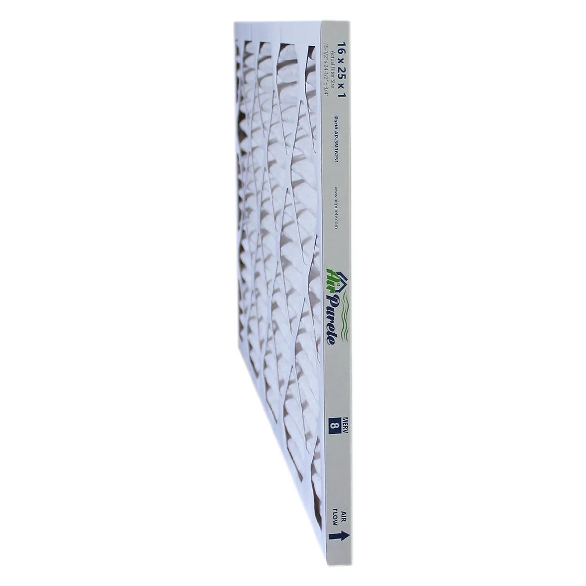 AirPurete Furnace Filters -3M16251 | Pack of 6 | Nominal Size: 16x25x1 | Actual Size: 15-1/2" x 24-1/2" x 3/4" | High Capacity  8