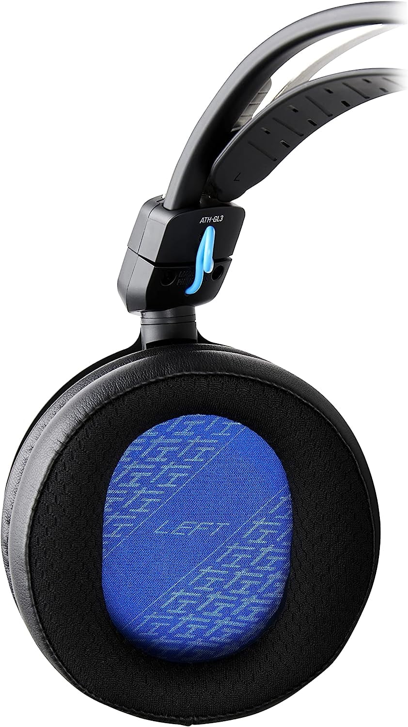 Audio Technica -GL3BK Closed-Back Wired Gaming Headset - Black/Blue with an Additional 1 Year Coverage by Epic Protect (2022)