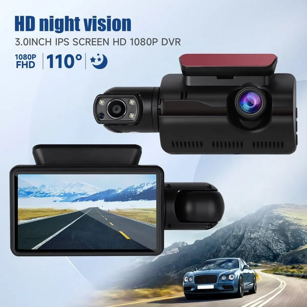1080P Dash Cam Night Vision Dash Camera Front and Rear 170° Wide Angle Loop Recordin G-Sensor