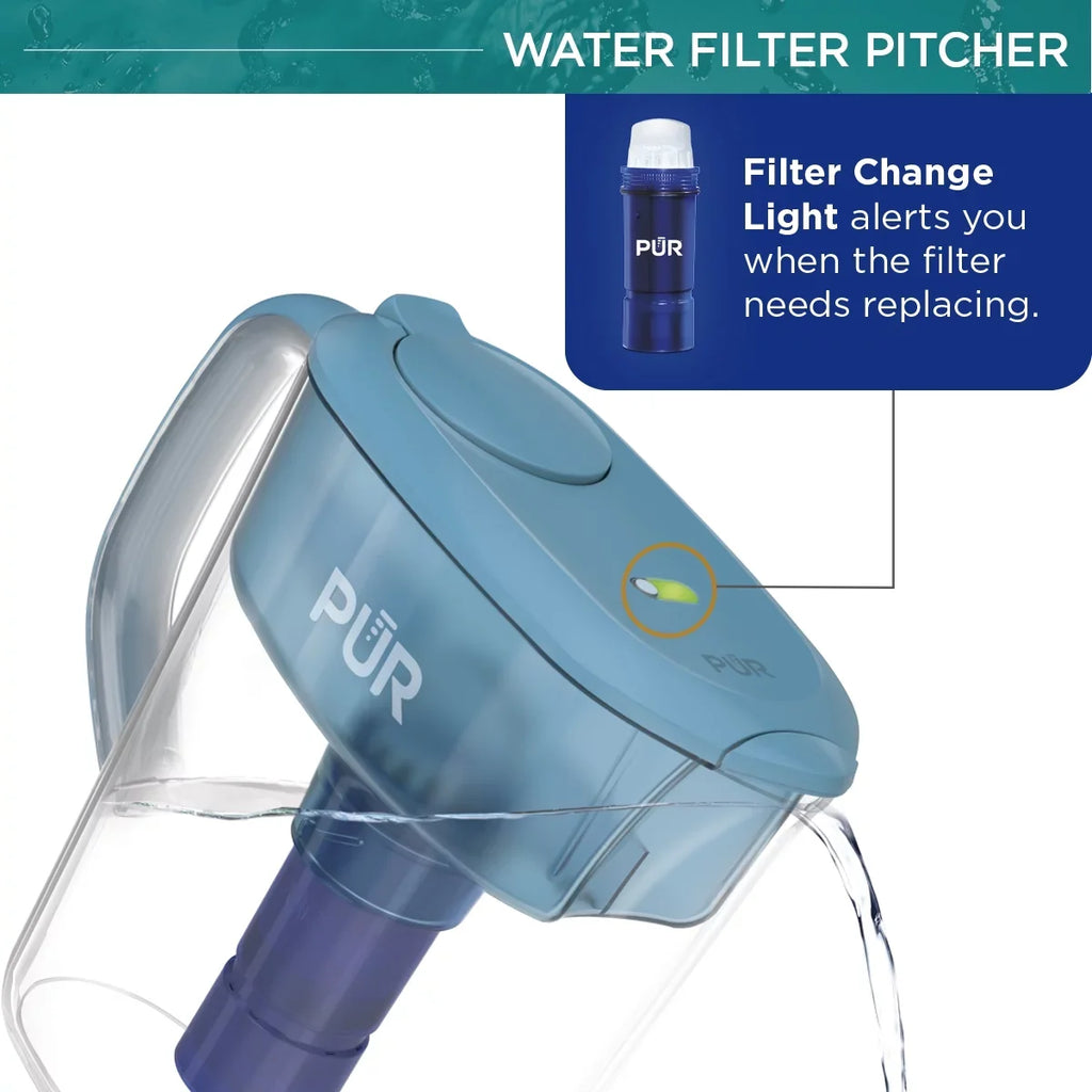 11-Cup Water Pitcher Filtration System, W 11.4" x H 10.4" x L 4.9", Aqua, PPT111G
